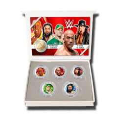 2 Euro Coloured Coin Set of 5 in Presentation Box -  WWE legends