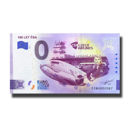 0 Euro Souvenir Banknote 100 Let CSA Czech Republic CZBG 2023-1