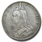 1888 British Silver Crown 5 Shillings Victoria Coin