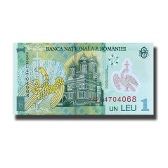 Romania 1 Lei Polymer Banknote Uncirculated