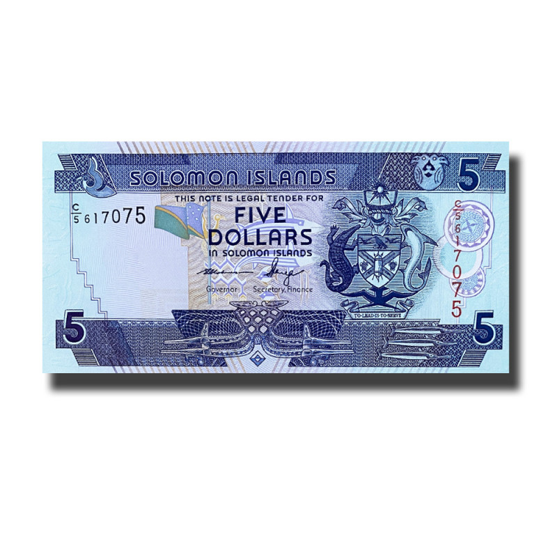 Solomon Islands Five 5 Dollars Banknote Uncirculated