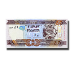 Solomon Islands Twenty 20 Dollars Banknote Uncirculated