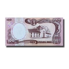 1989 Colombian 100 Pesos Oro Banknote Uncirculated