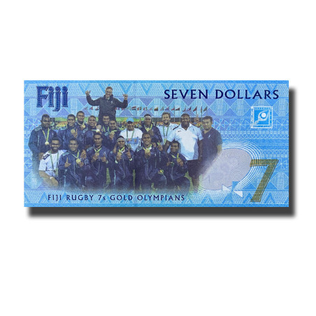 Fiji 7 Dollars Rugby Banknote Uncirculated