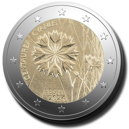 2024 Estonia National Flower 2 Euro Coin