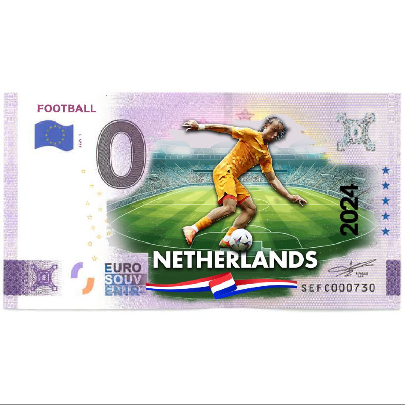 0 Euro Souvenir Banknote UEFA Cup Netherlands Football Colour Italy SEFC 2024-1