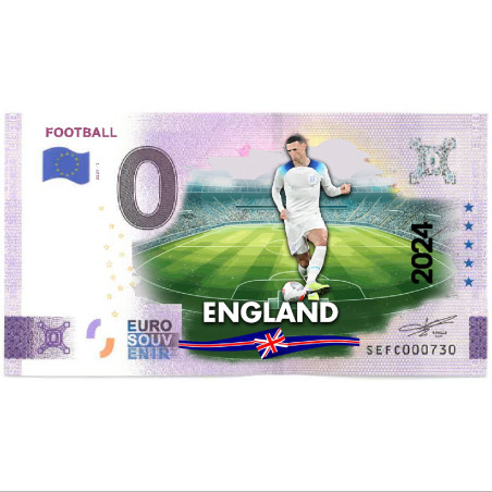 0 Euro Souvenir Banknote UEFA Cup England Football Colour Italy SEFC 2024-1