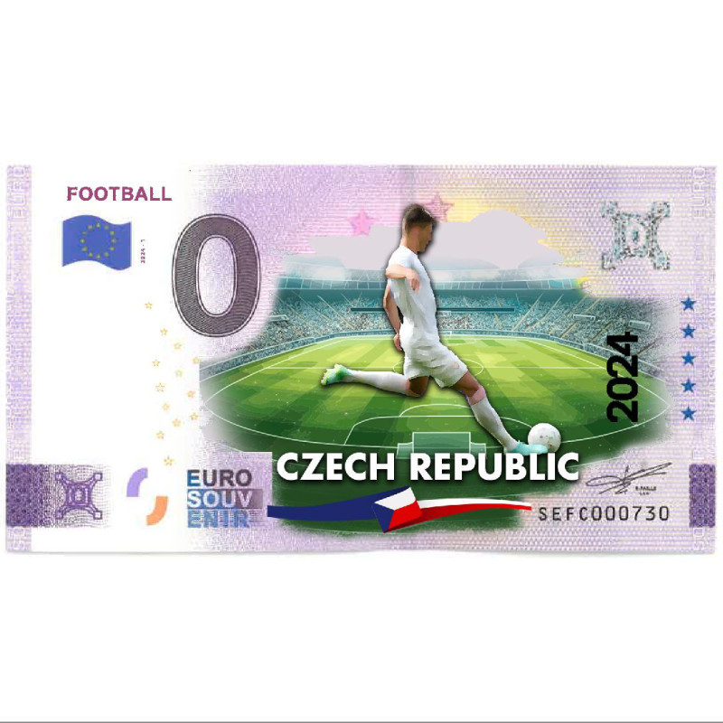 0 Euro Souvenir Banknote UEFA Cup Czech Republic Football Colour Italy SEFC 2024-1