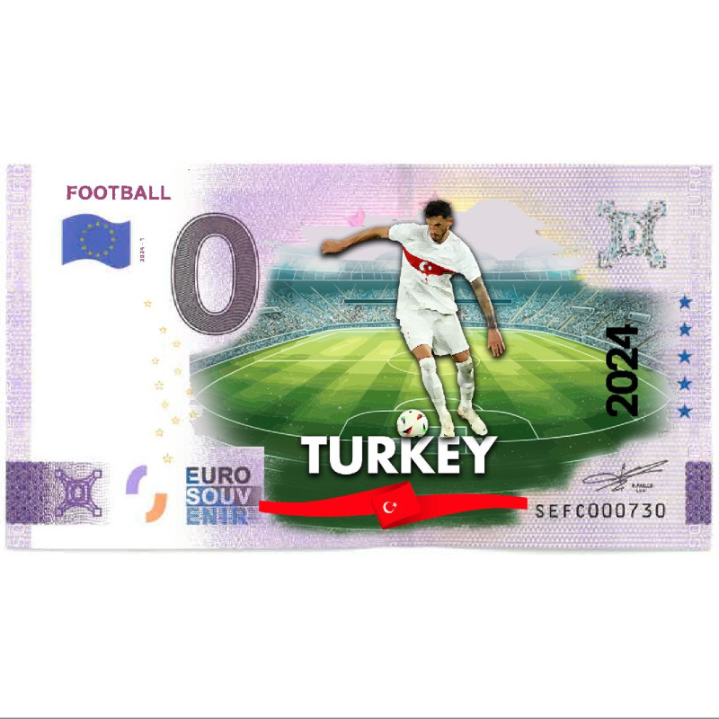 0 Euro Souvenir Banknote UEFA Cup Turkey Football Colour Italy SEFC 2024-1
