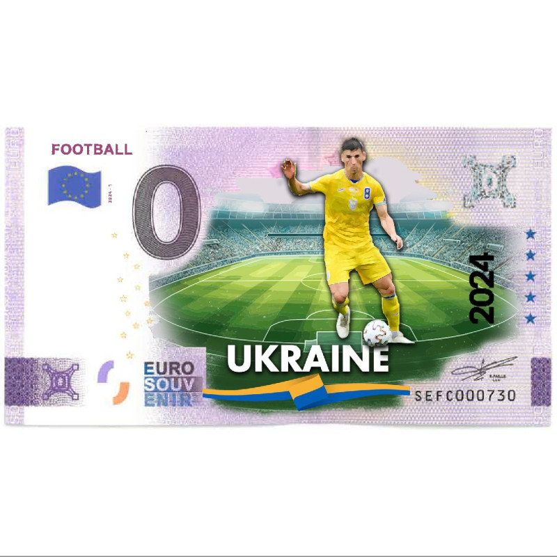 0 Euro Souvenir Banknote UEFA Cup Ukraine Football Colour Italy SEFC 2024-1