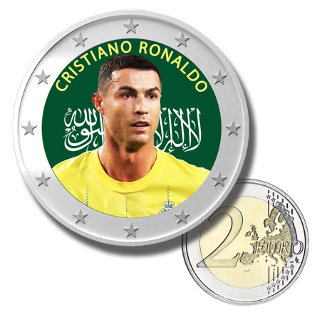 2 Euro Coloured Coin Single box Football Star - Cristiano Ronaldo (Saudi Arabia)