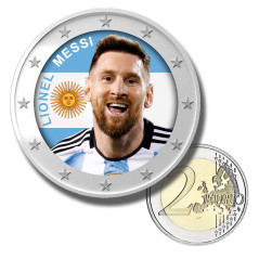 2 Euro Coloured Coin Single box Football Star - Lionel Messi