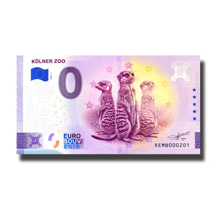 0 Euro Souvenir Banknote Kolner Zoo Germany XEMB 2024-7