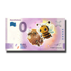 0 Euro Souvenir Banknote Save the Bees Colour Malta FEBF 2024-1