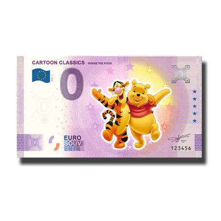 0 Euro Souvenir Banknote Cartoon Classics Winnie the Pooh Colour Malta FEBG 2024-1