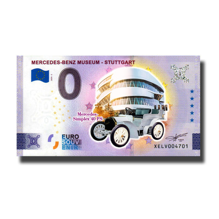 0 Euro Souvenir Banknote Mercedes Benz Museum Stuttgart Colour Germany XELV 2024-2