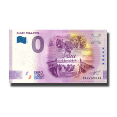 0 Euro Souvenir Banknote D-DAY 1944-2024 Netherlands PECG 2024-1