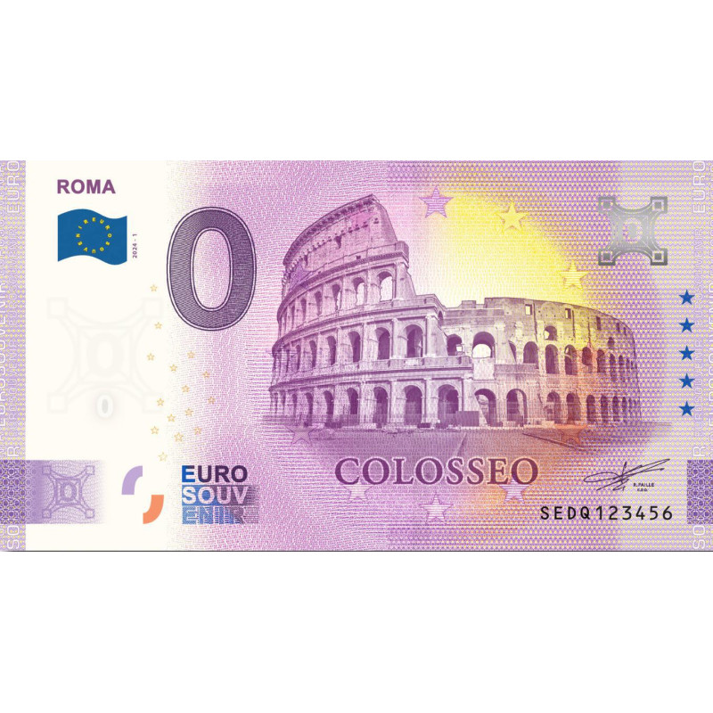 0 Euro Souvenir Banknote ROMA Colosseo Italy SEDQ 2024-1