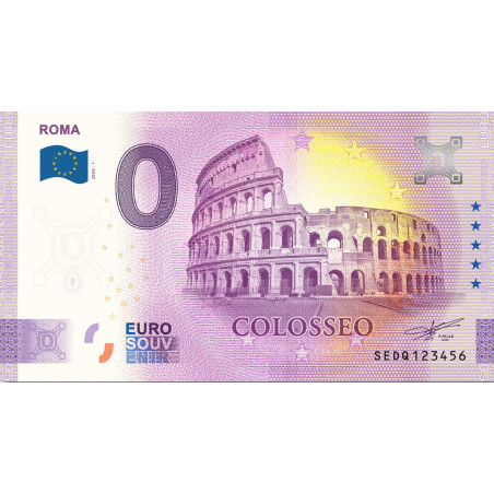 0 Euro Souvenir Banknote ROMA Colosseo Italy SEDQ 2024-1
