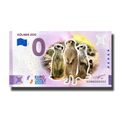 0 Euro Souvenir Banknote Kolner Zoo Colour Germany XEMB 2024-7