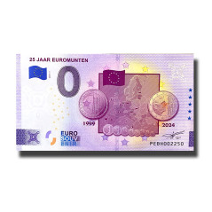 0 Euro Souvenir Banknote 25 Jaar Euromunten Netherlands PECG 2024-3