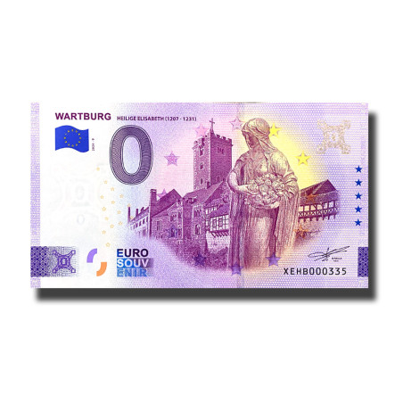 0 Euro Souvenir Banknote Wartburg Germany XEHB 2024-9