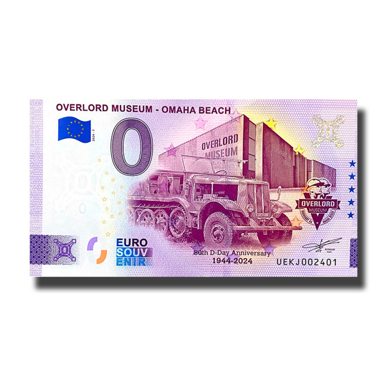 0 Euro Souvenir Banknote Overlord Museum- Omaha Beach France UEKJ 2024-7