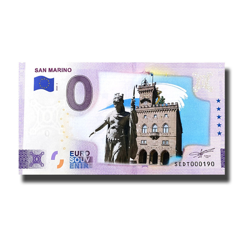 0 Euro Souvenir Banknote San Marino Colour Italy SEDT 2024-3