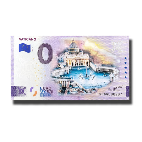 0 Euro Souvenir Banknote Vaticano Colour Italy SEDG 2024-3