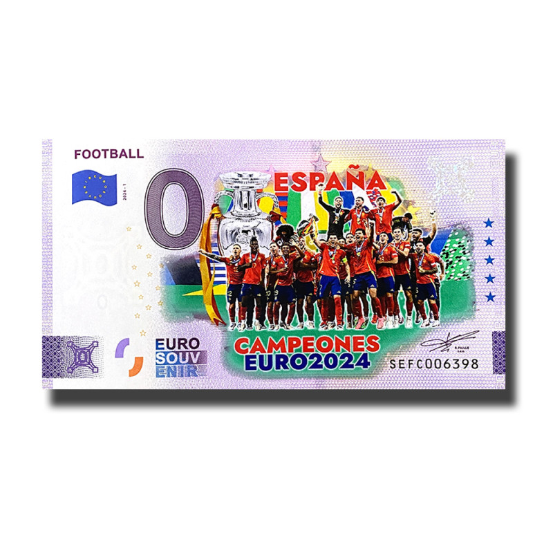 0 Euro Souvenir Banknote Football España Campeones Euro 2024-1 Colour Italy SEFC 2024-1