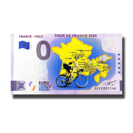 0 Euro Souvenir Banknote Tour de France 2024 Colour Italy SEFE 2024-1