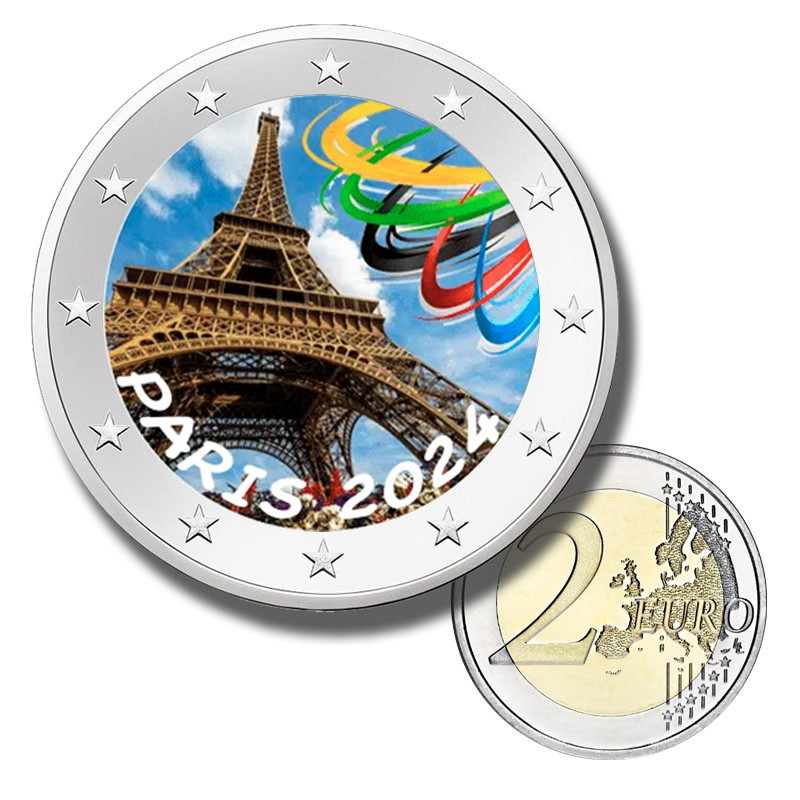 2 Euro Coloured Coin Paris Olimpic 2024