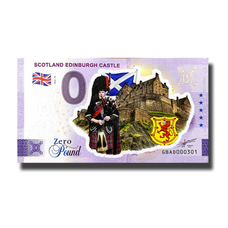 0 Pound Souvenir Banknote Scotland Edinburgh Castle Colour United Kingdom GBAD 2024-14