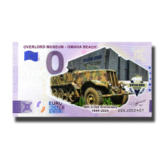 0 Euro Souvenir Banknote Overlord Museum-Omaha Beach Colour France UEKJ 2024-7