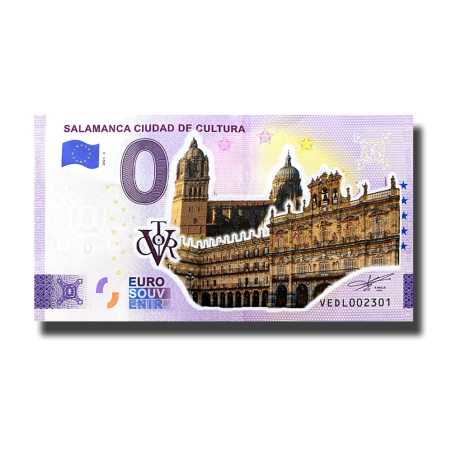 0 Euro Souvenir Banknote Salamanca Ciudad de Cultura Colour Spain VEDL 2024-3