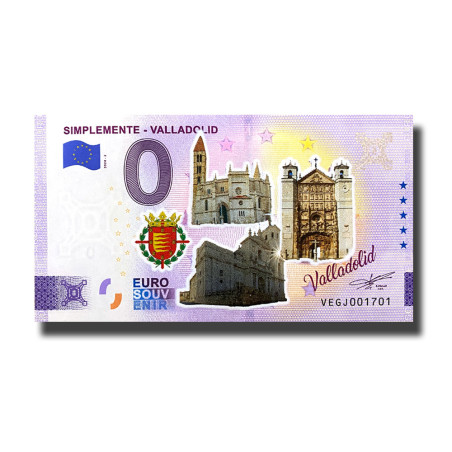 0 Euro Souvenir Banknote Simplemente- Valladolid Colour Spain VEGJ 2024-2