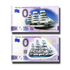 0 Euro Souvenir Banknote Tall Ships Races- 2024 Set of 2 Colour Finland LECJ Matching Number