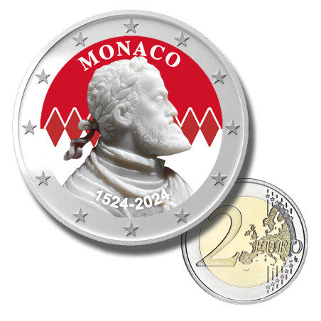 2 Euro Coloured Coin Monaco Anniversary 1524-2024