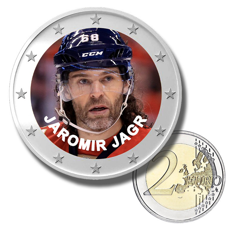 2 Euro Coloured Coin Jaromir Jagr Hockey Player