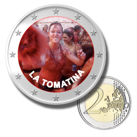 2 Euro Coloured Coin La tomatina Festival