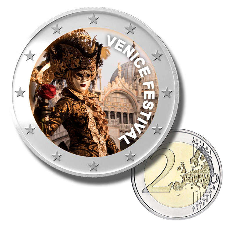 2 Euro Coloured Coin Venice Festival