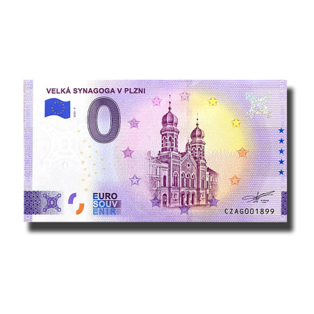 0 Euro Souvenir Banknote Velka Synagoga V Plzni Czech CZAG 2023-3