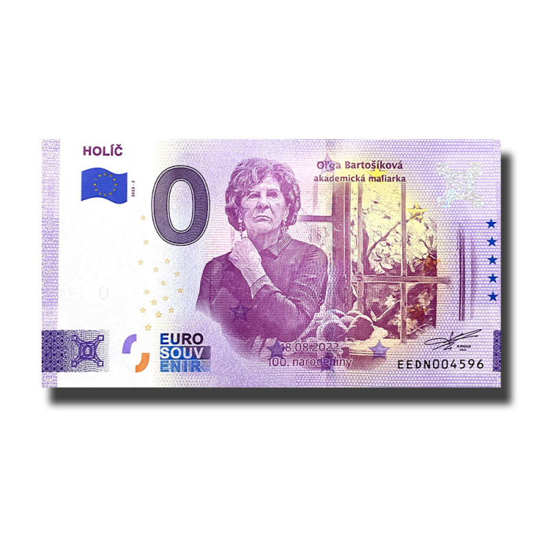 0 Euro Souvenir Banknote Holic- Olga Bartosikova Slovakia EEDN 2022-2