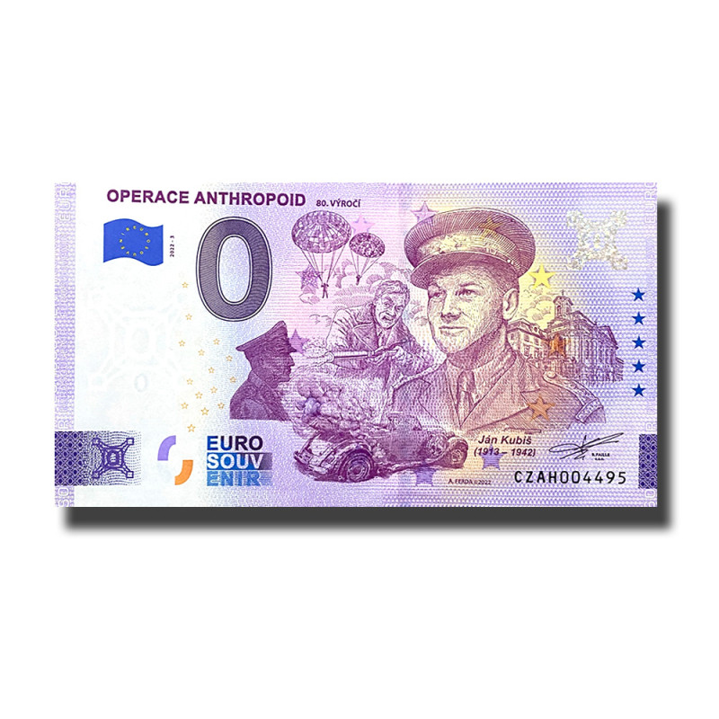 0 Euro Souvenir Banknote Operace Anthropoid Czech CZAH 2022-3