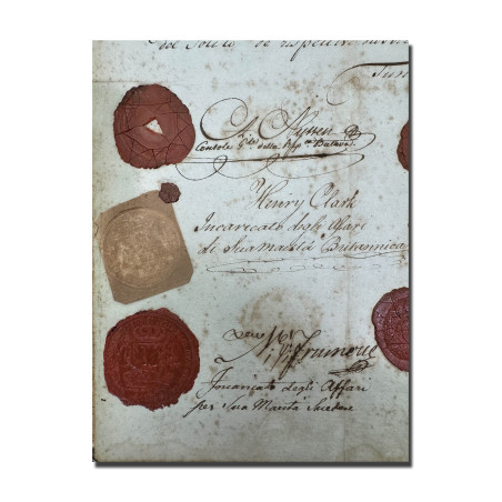 1803 Tunis Consular Mail Document Letter Wax Seal British High Ranking Signed