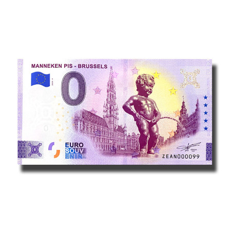 0 Euro Souvenir Banknote Manneken Pis-Brussels Belgium ZEAN 2024-4