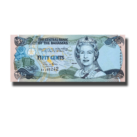 2001 Bahamas 50 Cents P68 Banknote Uncirculated