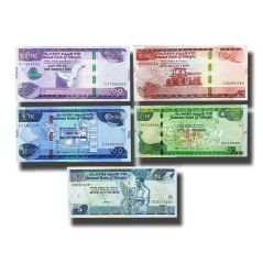 2009-2023 Ethiopia 5,10,50,100,200 Birr Set of 5 Banknote Uncirculated