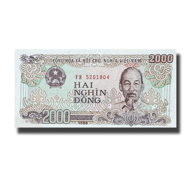 1988 Vietnam 2000 Dong Banknote Uncirculated 1988 Vietnam 2000 Dong Banknote Uncirculated