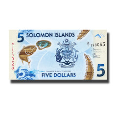 2019 Solomon Islands 5 Dollars Polymer Banknote Uncirculated